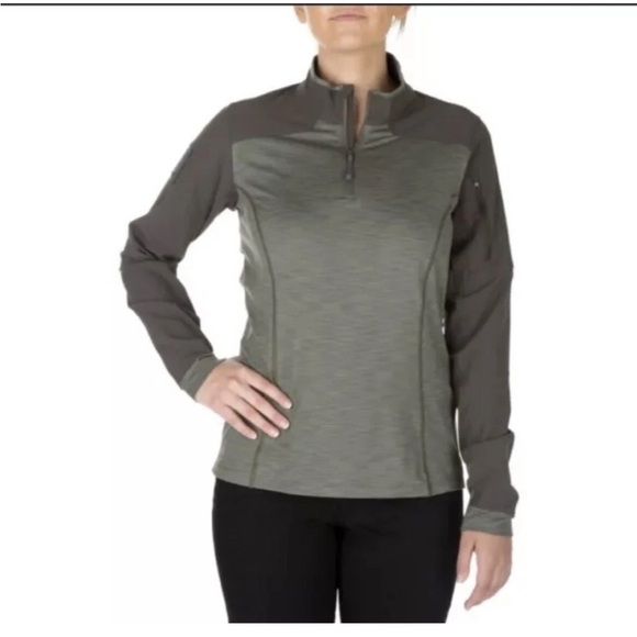 5.11 TACTICAL Womens Rapid Half Zip Pullover Green medium - Picture 1 of 8